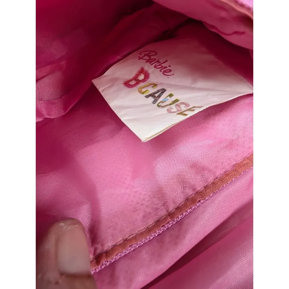 BARBIE B cause 2008 Pink Embroidered Wallet Wristlet Flowers Makeup Bag Purse